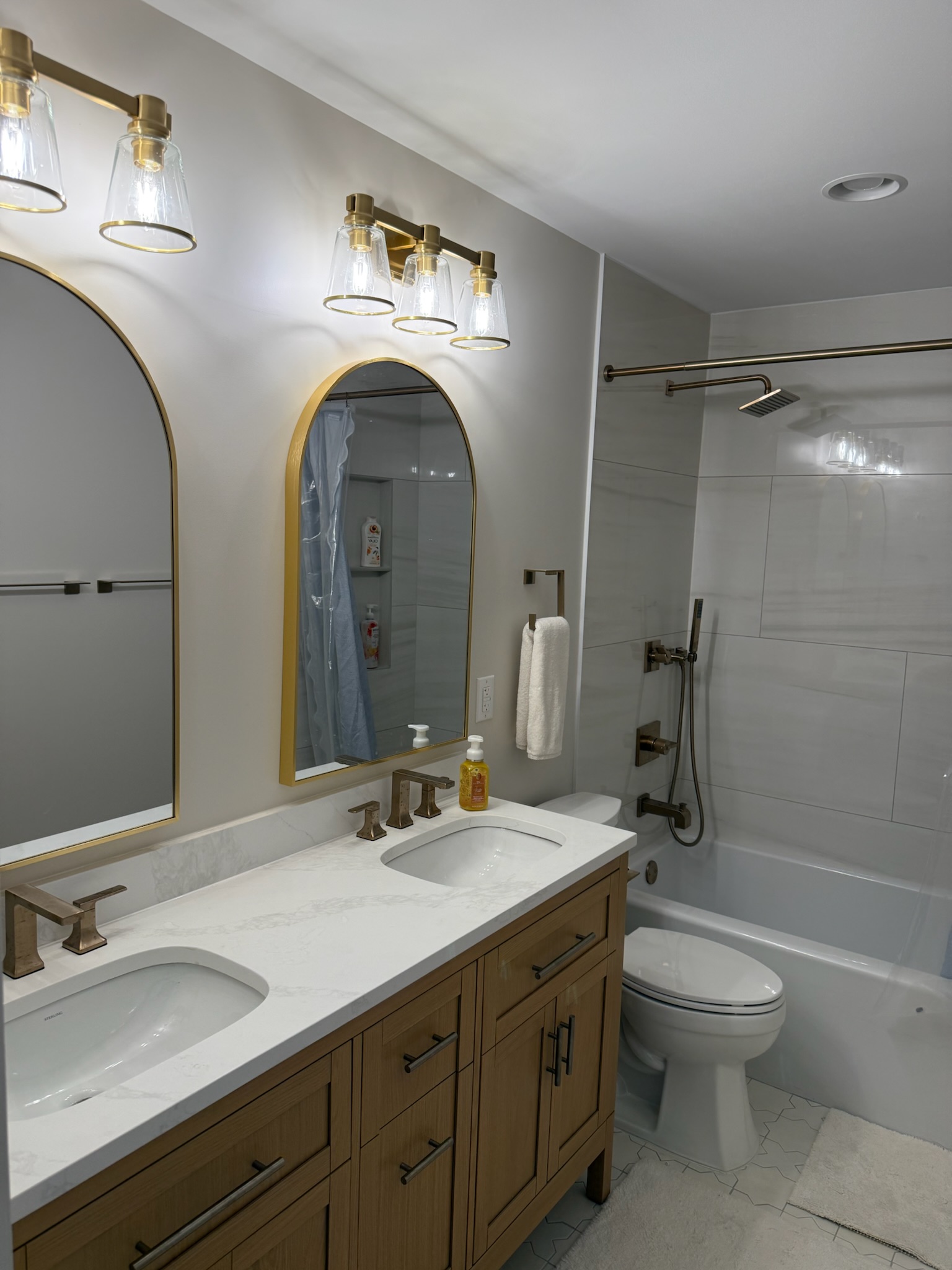 After: Guest Bathroom Renovation with Double-Sink Vanity