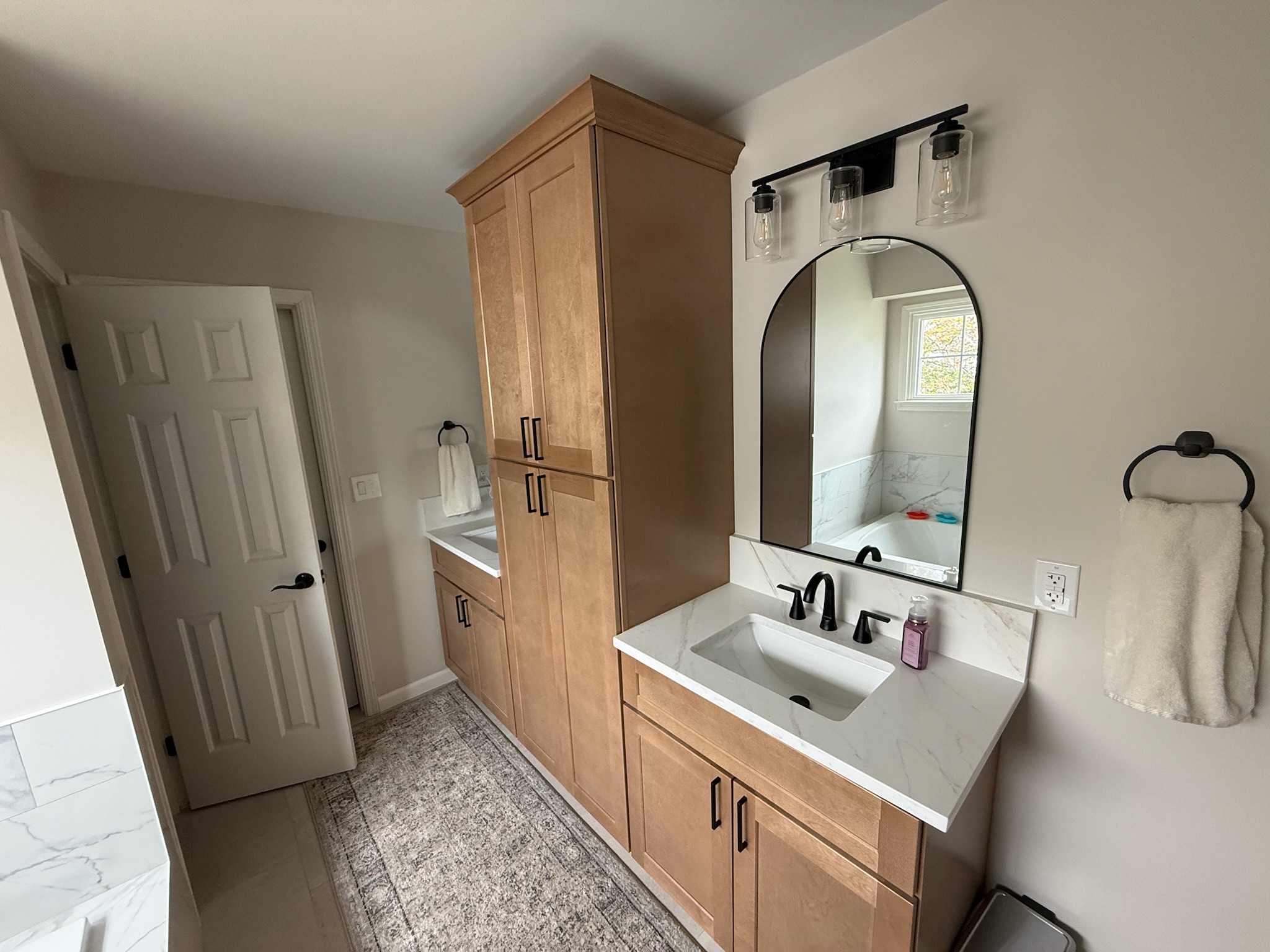 Master Bathroom Renovation with 96-Inch Custom Vanity in Simpsonville, SC
