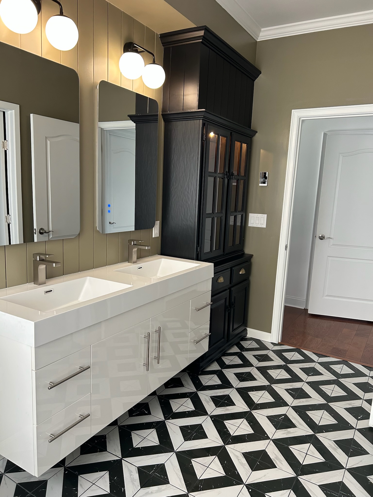After: Custom Bathroom Layout Reconfiguration with Freestanding Tub